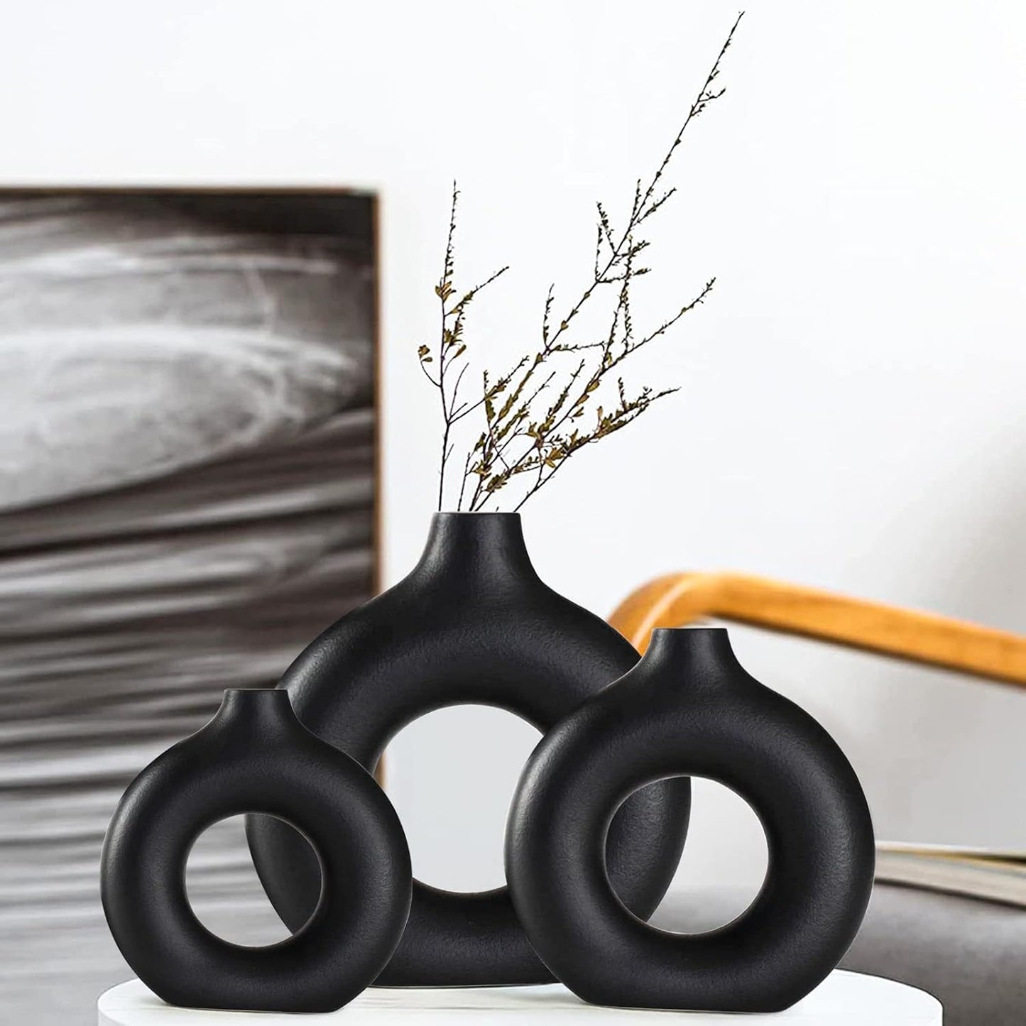 Black Ceramic Vases