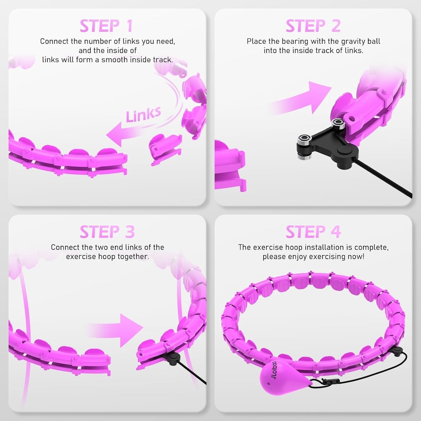 Weighted Hula Circle with 24 Links for Adults Weight Loss