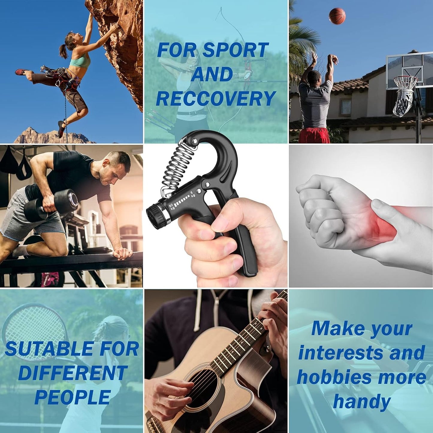 Grip Strength Trainer, Hand Grip Exerciser Strengthener