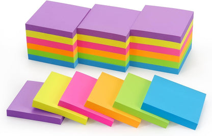 3x3 Inch Bright Colors Self-Stick Sticky Notes