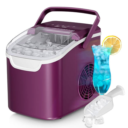 Countertop Ice Maker Machine, 8 Ice Cubes in 6 mins, 26lb/Day Ice with 2 Sizes