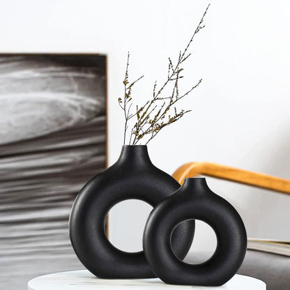 Black Ceramic Vases