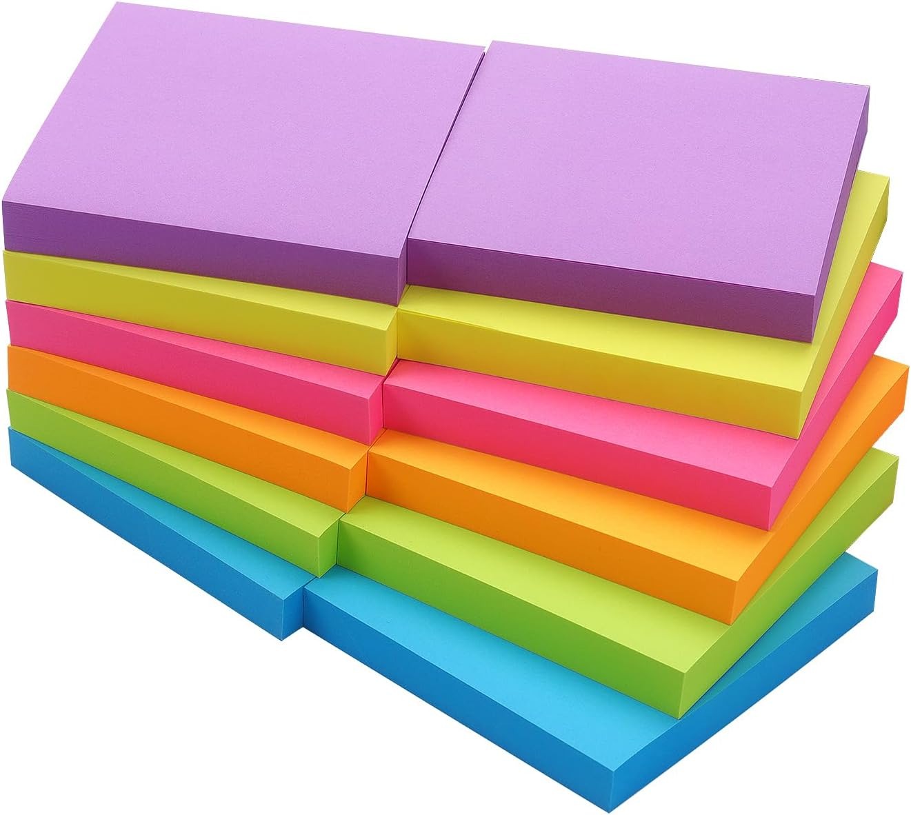 3x3 Inch Bright Colors Self-Stick Sticky Notes