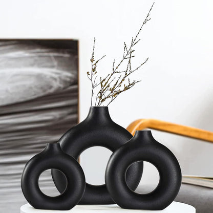 Black Ceramic Vases