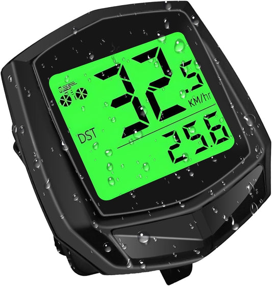 2026 New Bike Computer and Bike Odometer Wireless MPH KM/H Bicycle Speedometer with Automatic Wake-Up Cycling Speed Tracker Display & Single Mileage & Multi-Functions & Calories Statistics Accessories