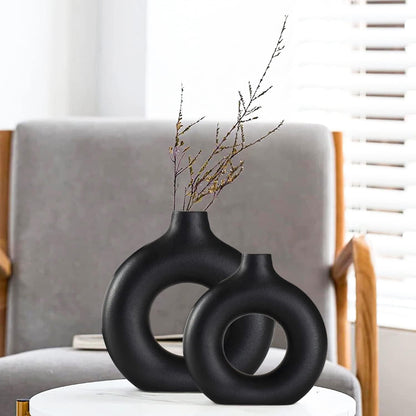 Black Ceramic Vases