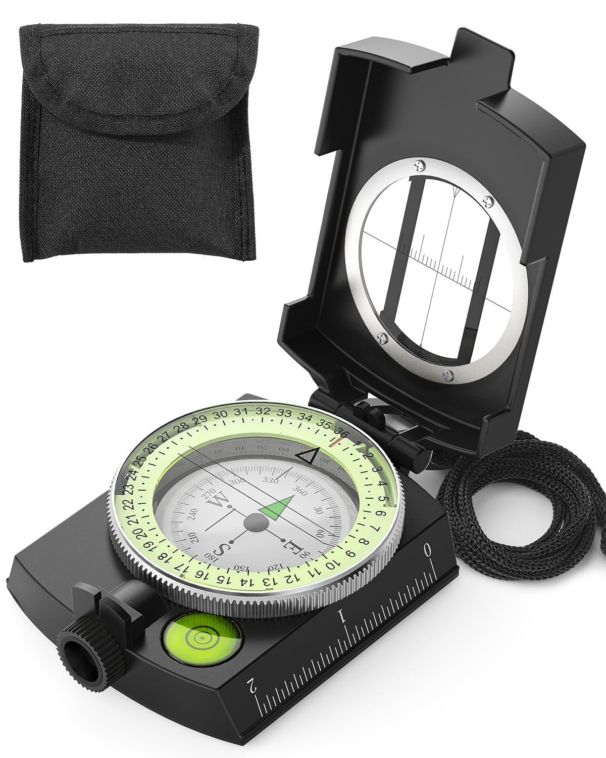 Compass – Carabiner, Liquid-Filled Navigation Tool for Hiking, Camping, Survival & Orienteering