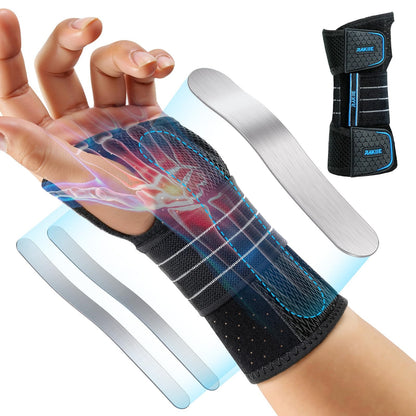 Carpal Tunnel Wrist Brace, Ergonomic Night Support Brace with 3 Metal Splints for Arthritis & Tendonitis Relief
