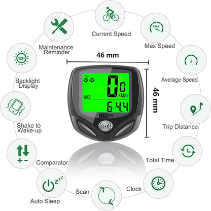 Bike Speedometer, Bicycle odometers,Bicycle Speedometer Wireless Cycle Bike Computer Waterproof Bike Odometer with LCD Display Speedometer Accurate Speed Tracking & Multi-Function