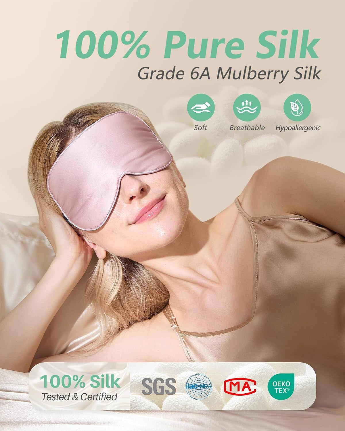 100% Real Mulberry Silk  Sleep Mask