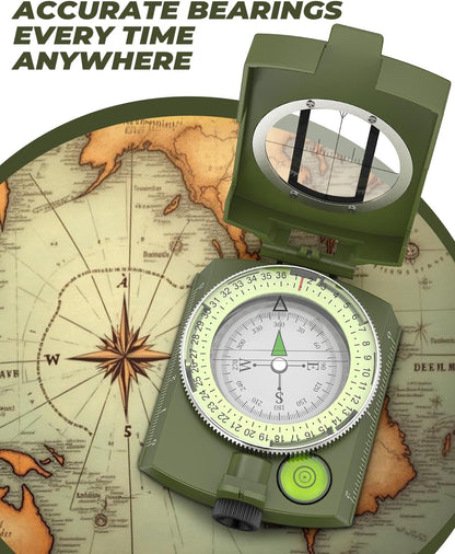 Compass – Carabiner, Liquid-Filled Navigation Tool for Hiking, Camping, Survival & Orienteering