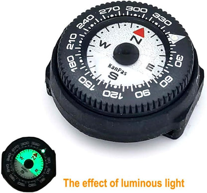 Mini Button Map Compass with Turnable Bezel for Watchband Every Day Carry