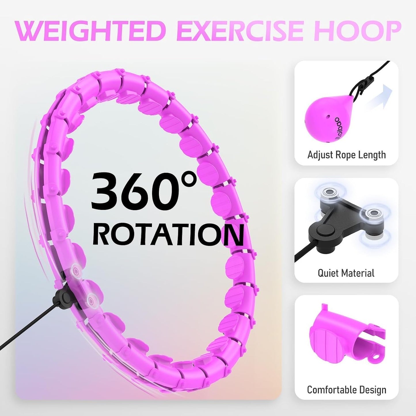 Weighted Hula Circle with 24 Links for Adults Weight Loss