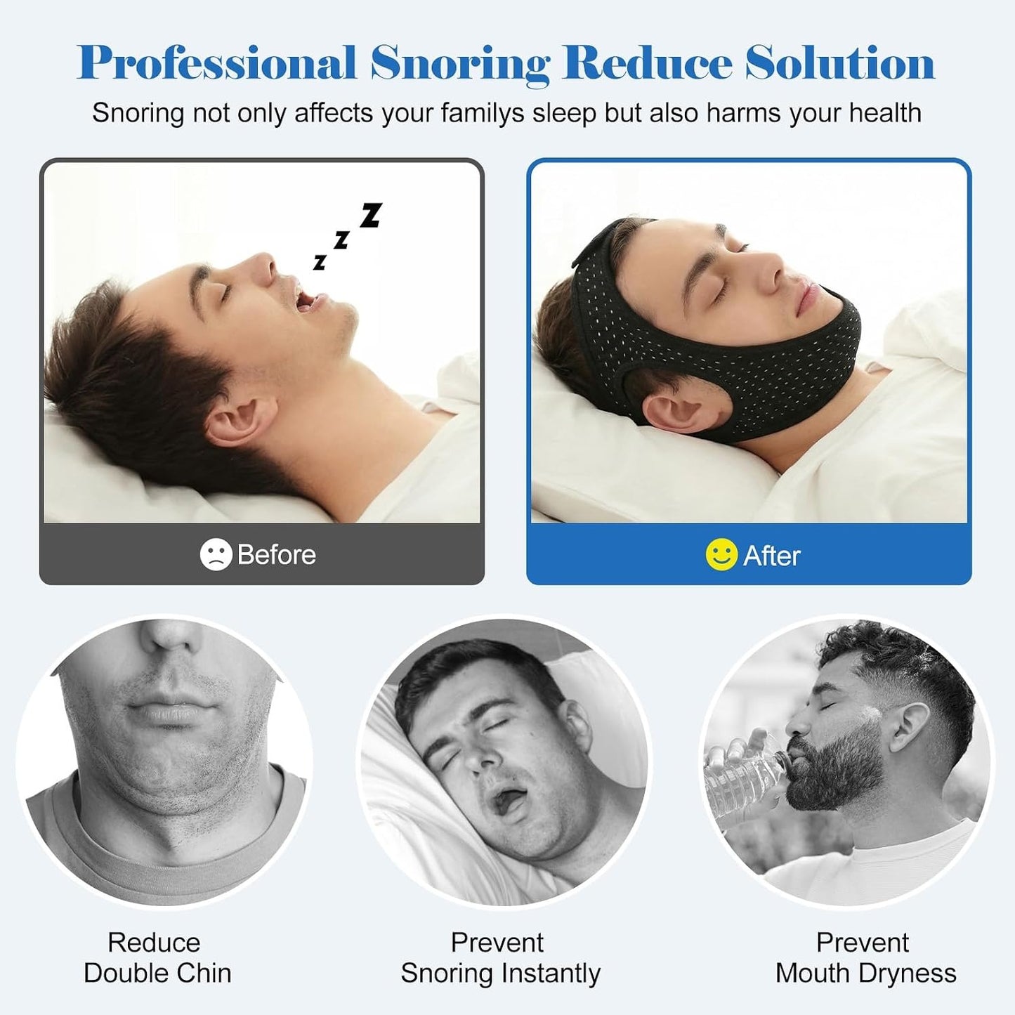 Chin Strap for Sleeping - Anti Snoring Devices
