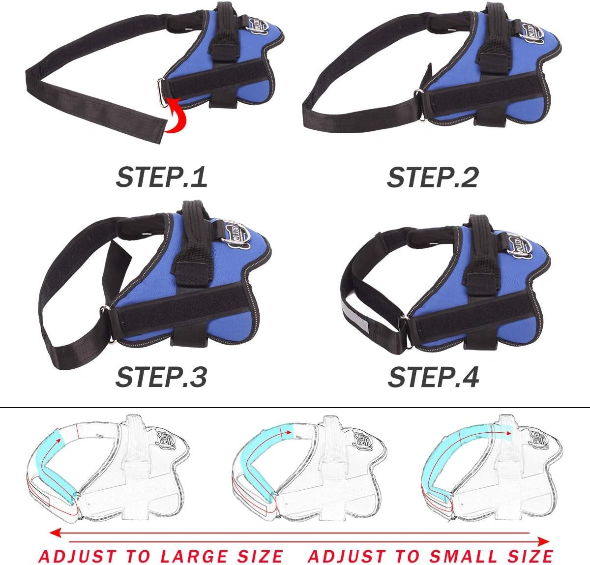 Dog Harness, No-Pull Reflective Dog Vest,