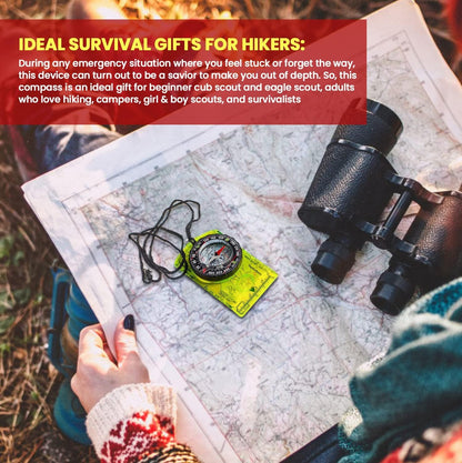 Orienteering Compass - Advanced Scout Compass for Hiking, Camping, and Backpacking