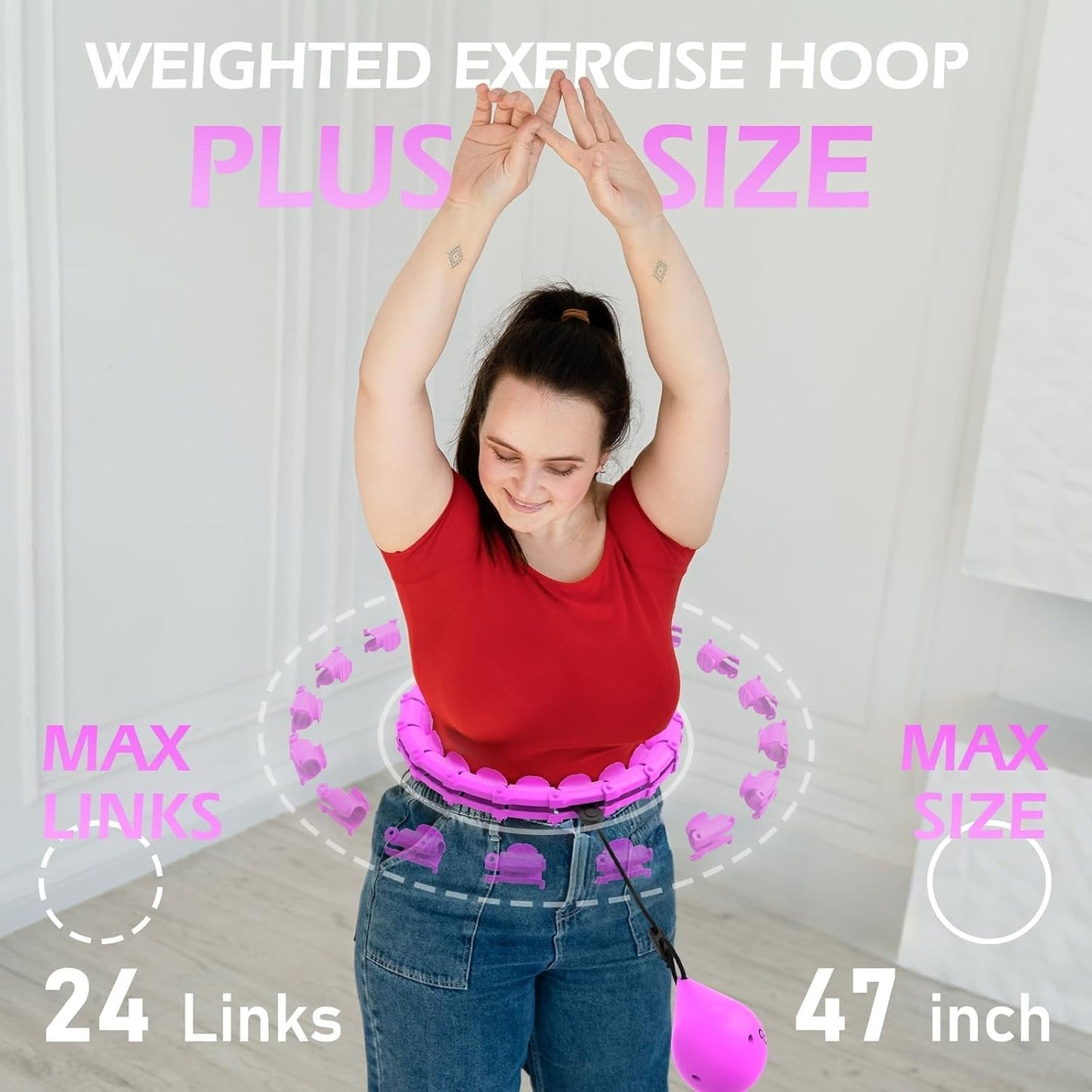 Weighted Hula Circle with 24 Links for Adults Weight Loss