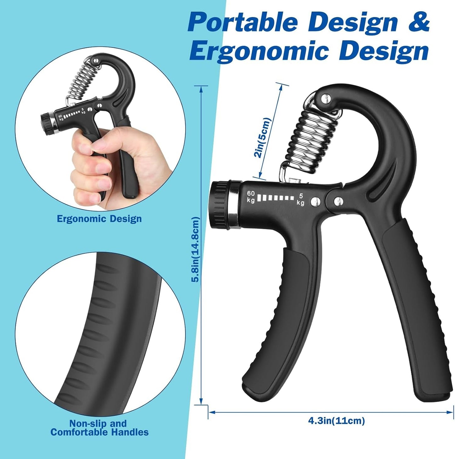 Grip Strength Trainer, Hand Grip Exerciser Strengthener