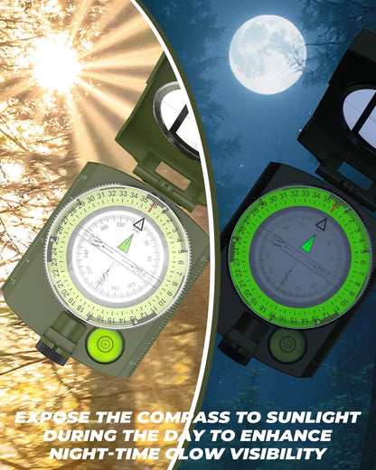 Compass – Carabiner, Liquid-Filled Navigation Tool for Hiking, Camping, Survival & Orienteering