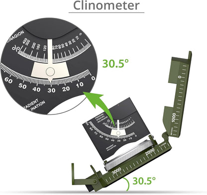 IP65 Compass Hiking Survival - Lensatic Sighting Compass for Camping Navigation, Compass with Clinometer & Carry Bag for Camping Hunting Hiking Geology Activities