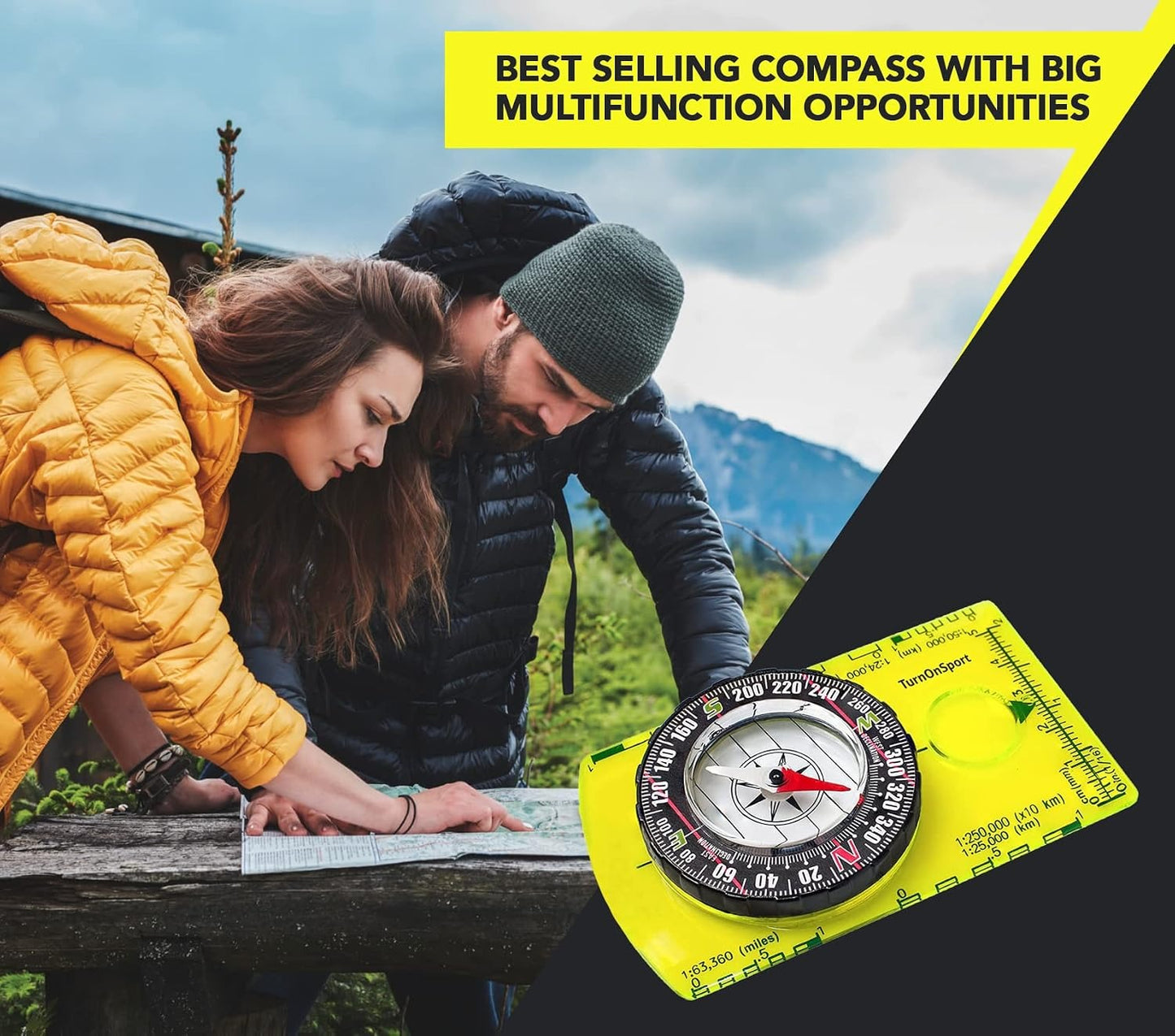 Orienteering Compass - Advanced Scout Compass for Hiking, Camping, and Backpacking