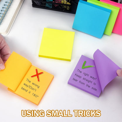 3x3 Inch Bright Colors Self-Stick Sticky Notes