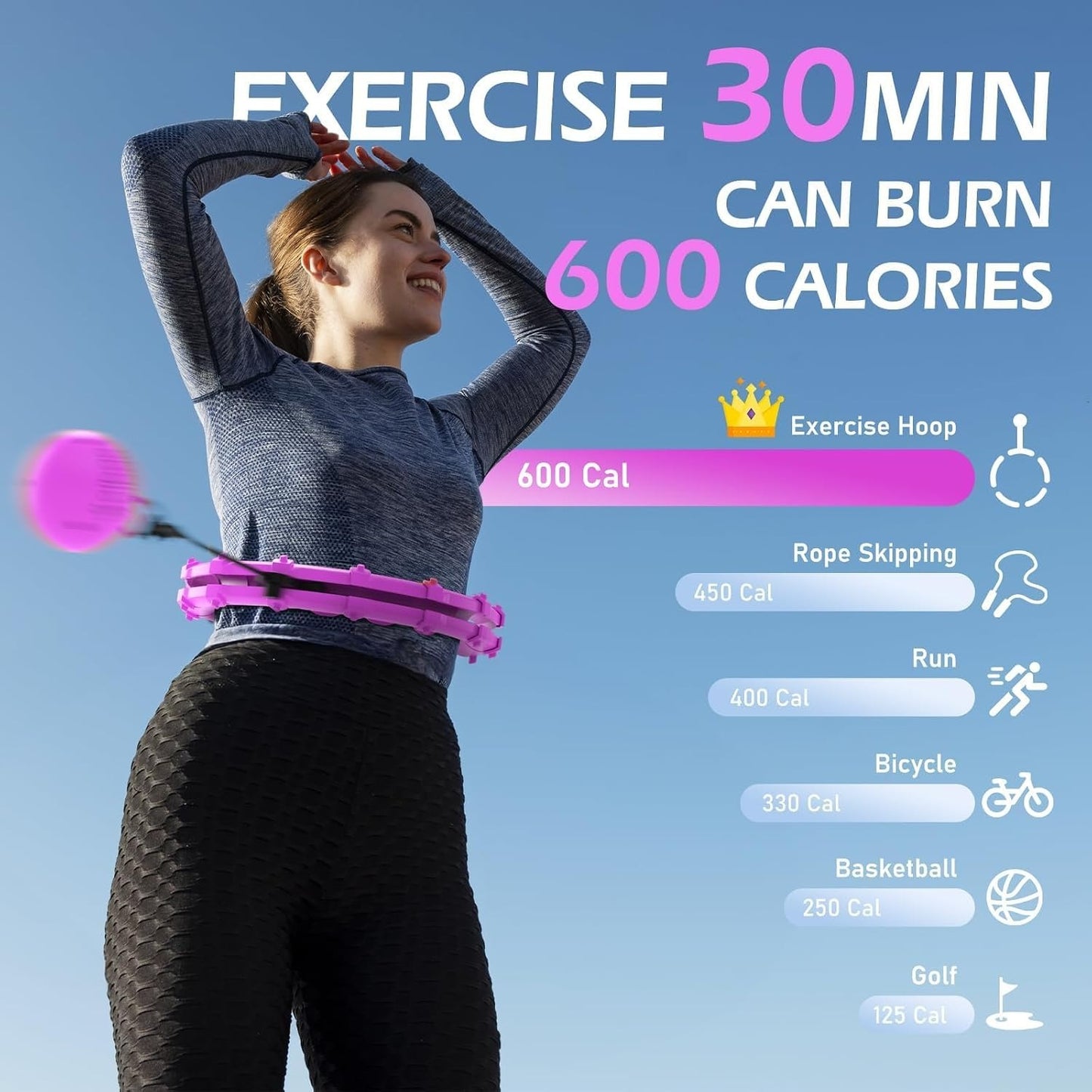 Weighted Hula Circle with 24 Links for Adults Weight Loss