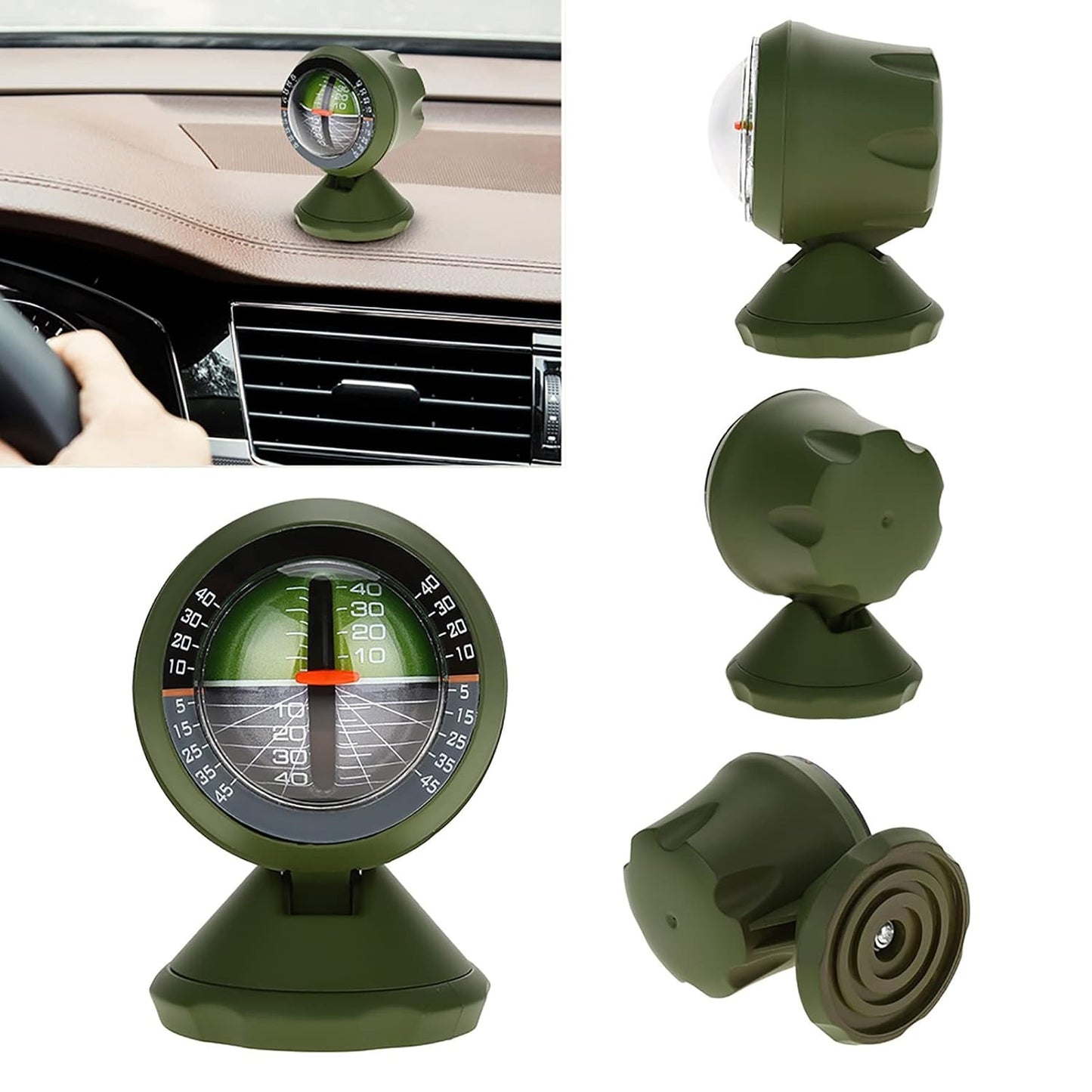 Car Inclinometer, Adjustable Stand Free Rotation, ABS Slope Meter, Precise Uphill Downhill Angle Measurement, for Off-Road Drivers, Truck Owners, Construction Sites, RV Camping, to