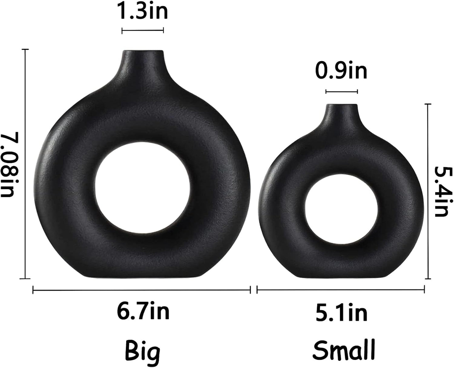 Black Ceramic Vases