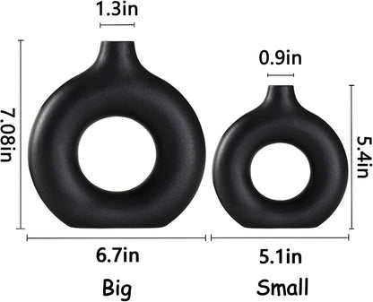 Black Ceramic Vases