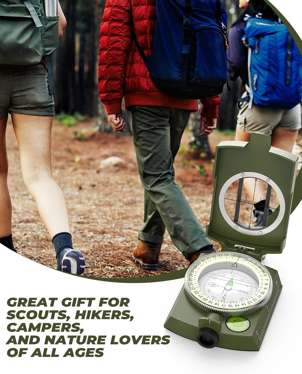 Compass – Carabiner, Liquid-Filled Navigation Tool for Hiking, Camping, Survival & Orienteering