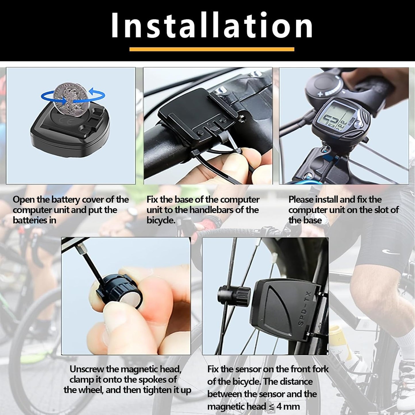 Bike Speedometer, Bicycle odometers,Bicycle Speedometer Wireless Cycle Bike Computer Waterproof Bike Odometer with LCD Display Speedometer Accurate Speed Tracking & Multi-Function