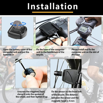 Bike Speedometer, Bicycle odometers,Bicycle Speedometer Wireless Cycle Bike Computer Waterproof Bike Odometer with LCD Display Speedometer Accurate Speed Tracking & Multi-Function