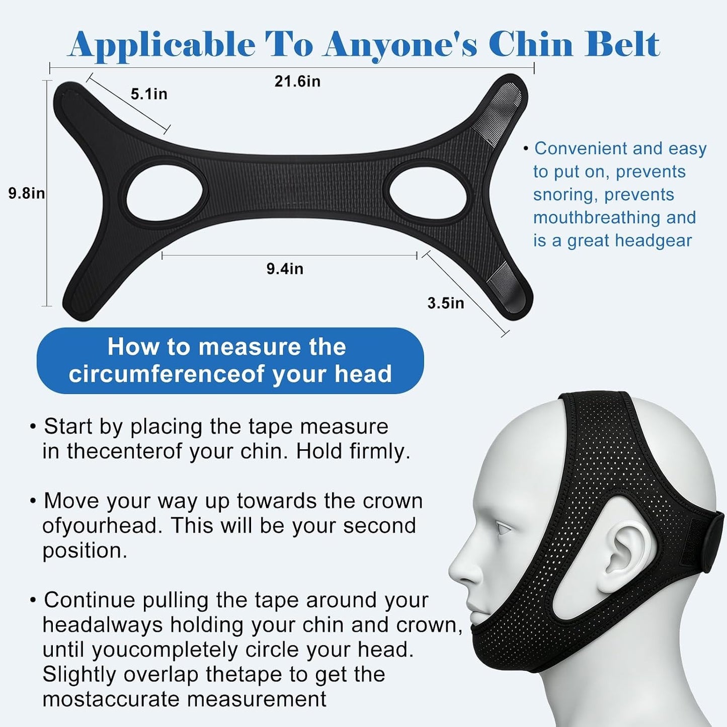 Chin Strap for Sleeping - Anti Snoring Devices
