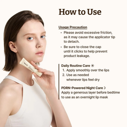 Advanced PDRN Rejuvenating Lip Serum | K-Beauty Hydrating Lip Balm with AHA & Lactic Acid