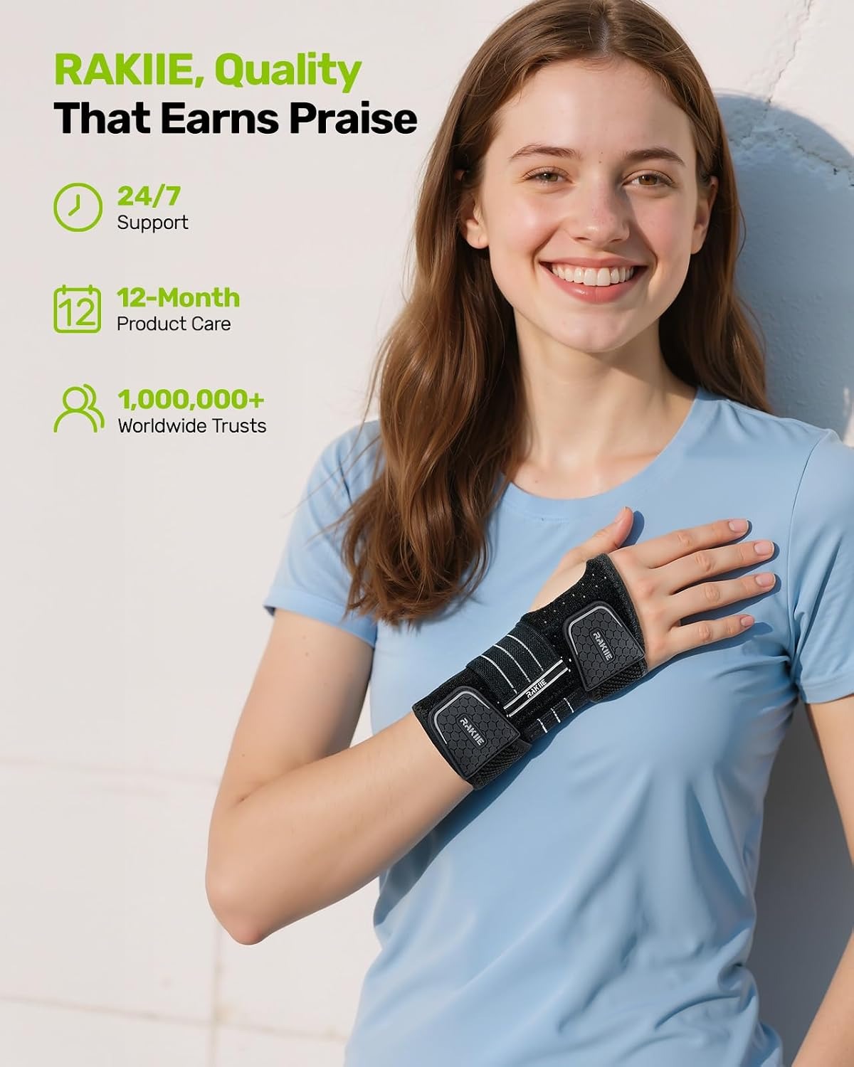 Carpal Tunnel Wrist Brace, Ergonomic Night Support Brace with 3 Metal Splints for Arthritis & Tendonitis Relief