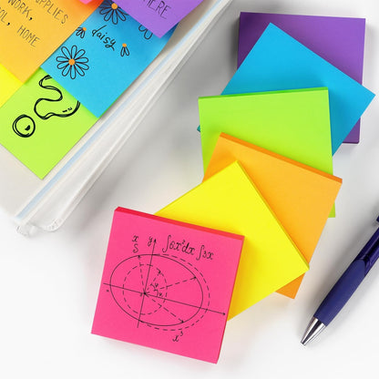 3x3 Inch Bright Colors Self-Stick Sticky Notes