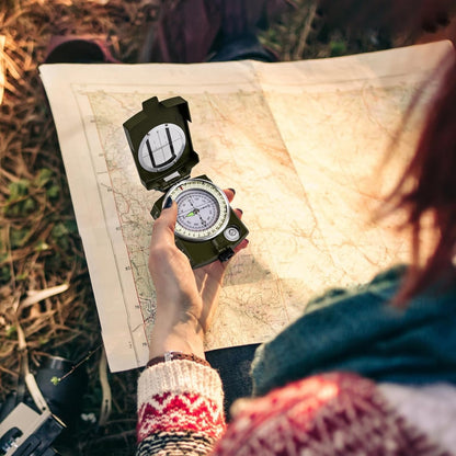 Compasses，Hiking Compass for Survival with ，Waterproof Durable and Pocket-SizedTactical Survival Compass with Lanyard