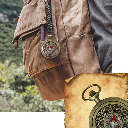Antique Brass Compass - Waterproof Survival Compass for Hiking & Camping