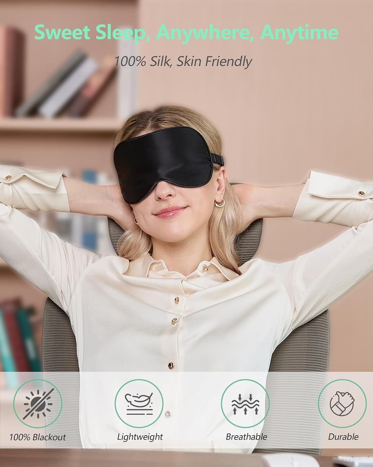 100% Real Mulberry Silk  Sleep Mask