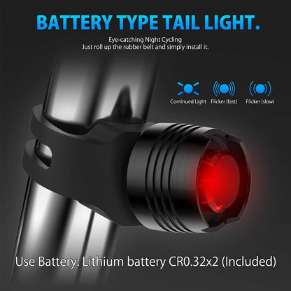 Bike Speedometer with LED Bike Light, IP65 Waterproof Bicycle Odometer with Horn LED Front & Tail Light USB Rechargeable Bicycle Computer