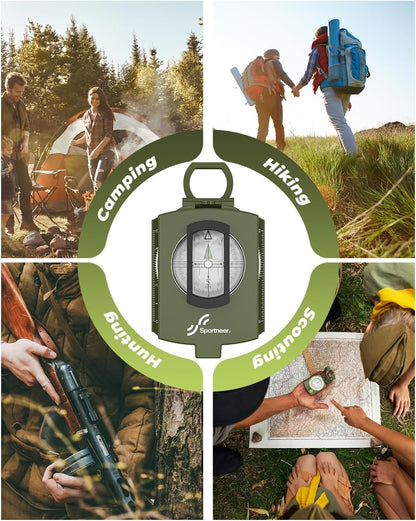 Compass – Carabiner, Liquid-Filled Navigation Tool for Hiking, Camping, Survival & Orienteering